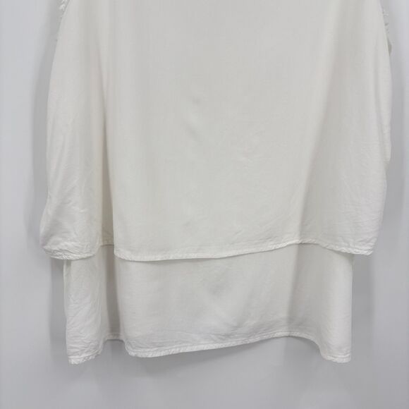 Sundance Women's White Scoop Neck Tiered Tank Top Large - Picture 7 of 11